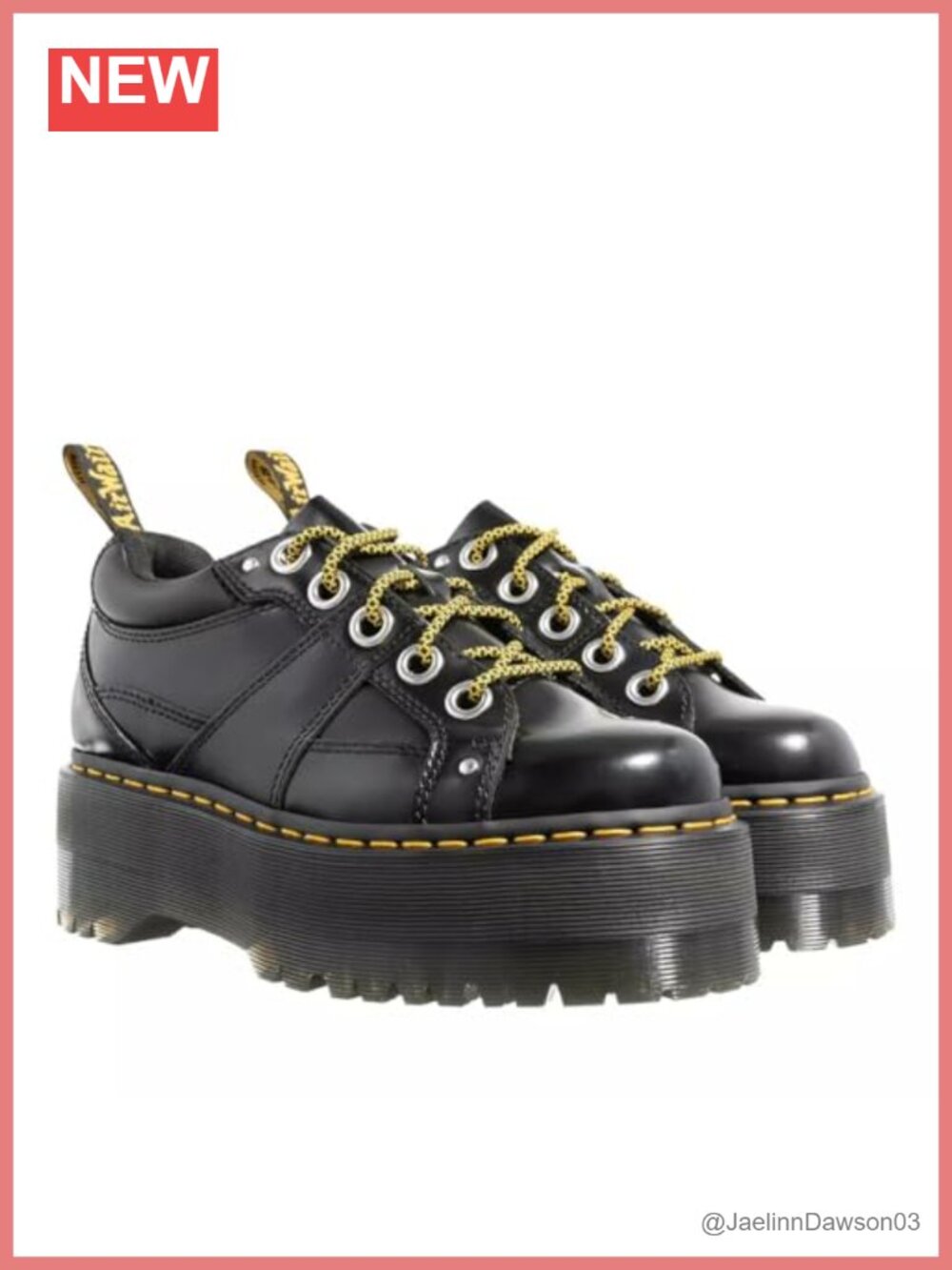 Dr. Martens Style Women's Leather Platform Ankle Boots, Lace-Up Oxford